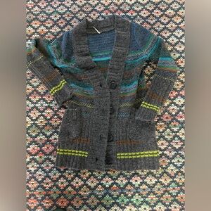 Free People Gray and Blue Knit Sweater